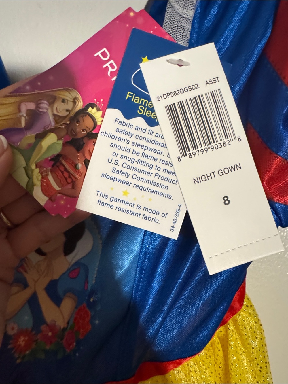 Snow White-Inspired Yellow & Blue Girls Costume Night Gown- DAMAGED - Picture 5 of 6